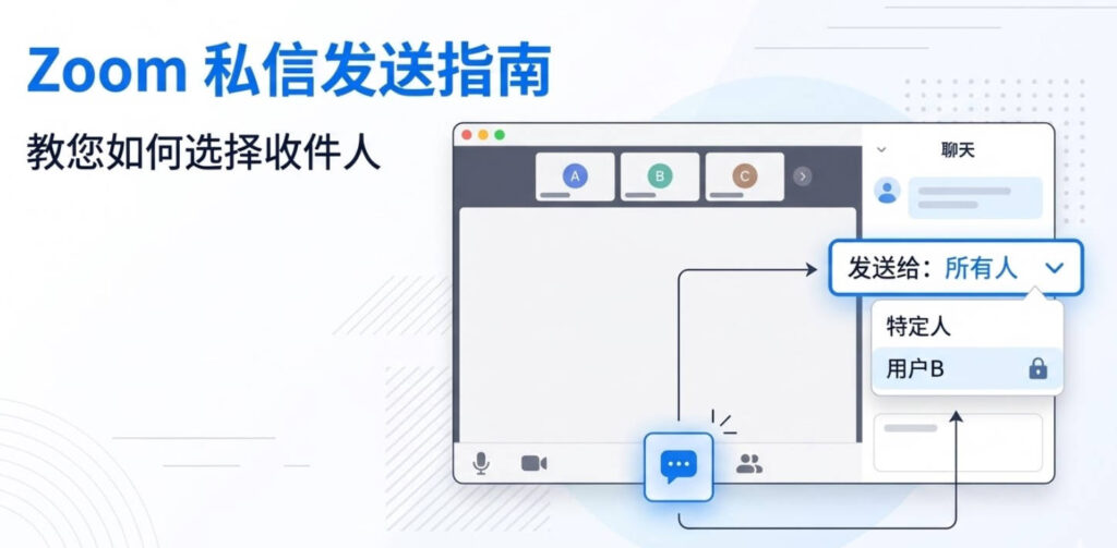 Zoom会议中如何给特定人发私信