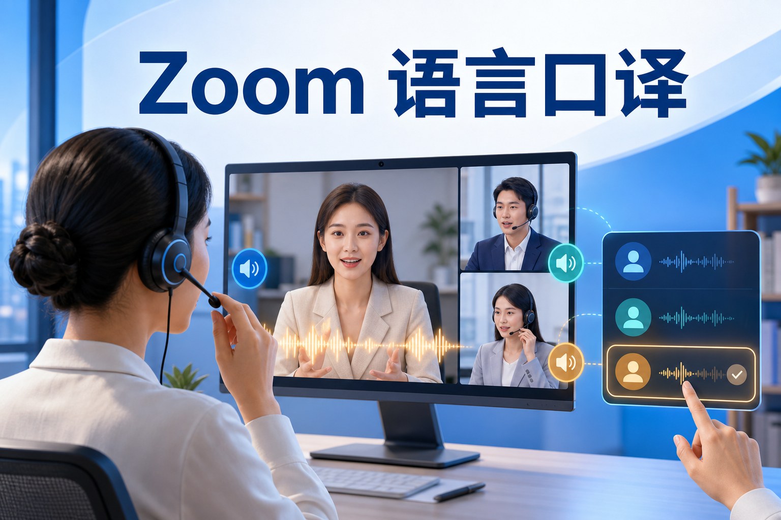 Zoom语言口译频道与口译员设置封面