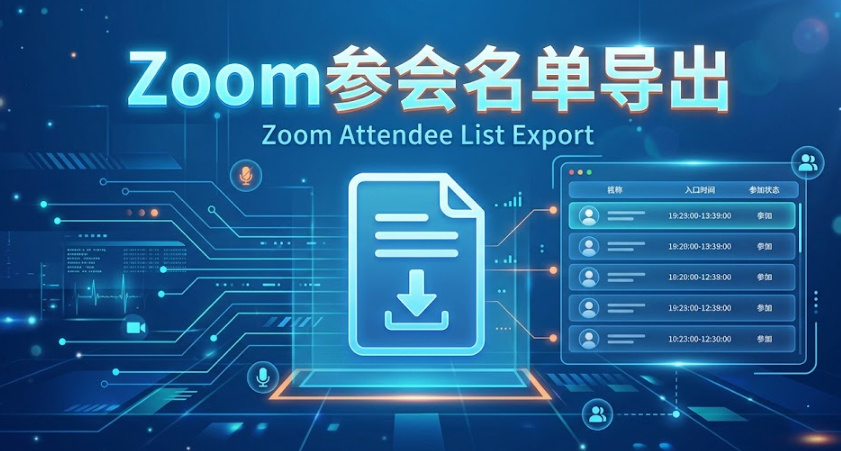 Zoom会后怎么导出参会人员名单